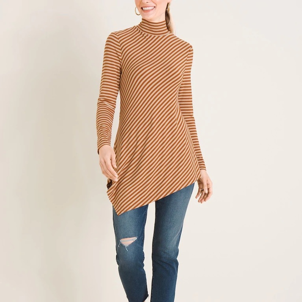 Chico’s Mock Neck Asymmetrical Top